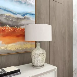 Kirklands Home Table Lamps|Beige Marbled Mercury Glass Table Lamp Brown