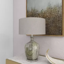 Kirklands Home Table Lamps|Beige Marbled Mercury Glass Table Lamp Brown