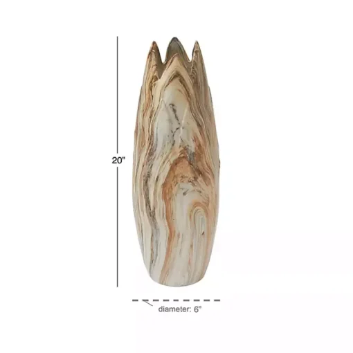 Best Beige Stoneware Jagged Vase, 20 in. Vases
