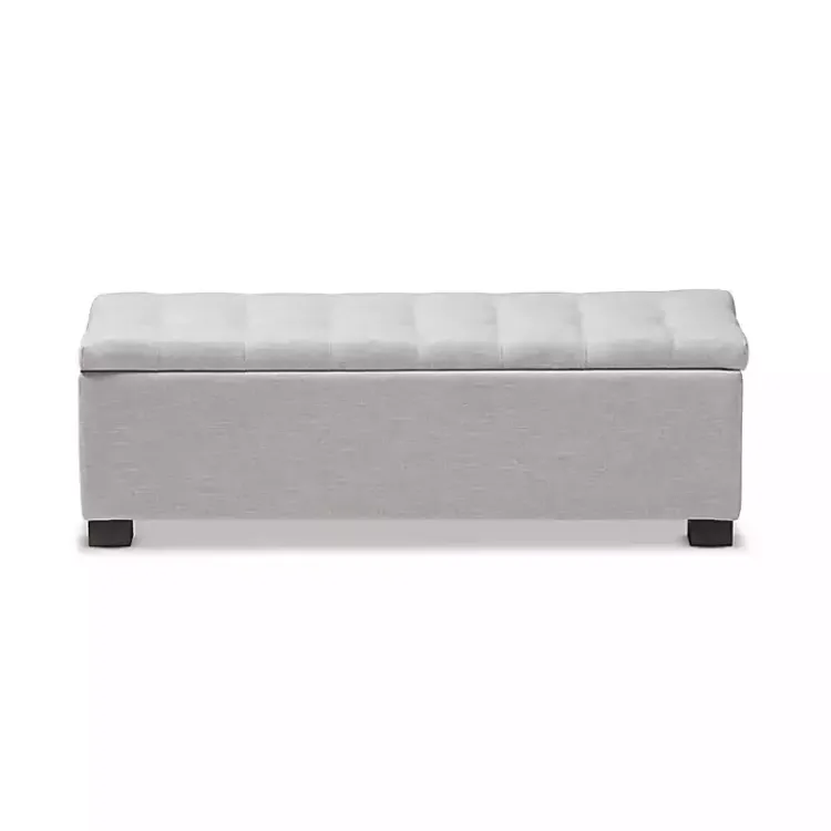 Kirklands Home Benches & Ottomans|Beige Tufted Contemporary Storage Bench