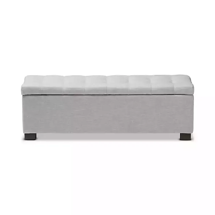 Kirklands Home Benches & Ottomans|Beige Tufted Contemporary Storage Bench