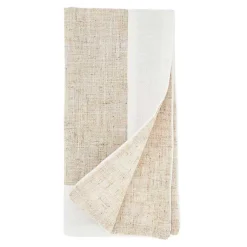 Kirklands Home Table Linens|Beige Two-Tone Border 4-pc. Napkin Set