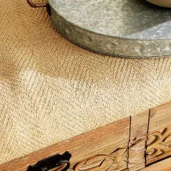 Kirklands Home Benches & Ottomans|Beige Upholstered Acanthus Carved Wooden Bench Tan