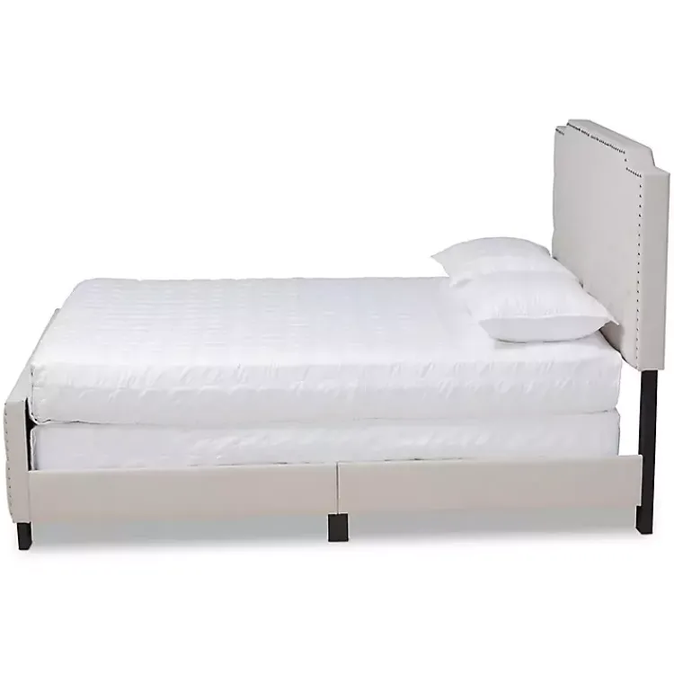 Kirklands Home Beds & Headboards|Beige Upholstered Button Tufted King Panel Bed Ivory