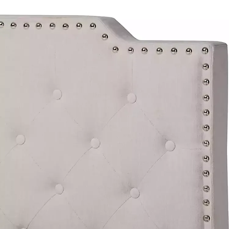Kirklands Home Beds & Headboards|Beige Upholstered Button Tufted King Panel Bed Ivory