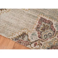 Kirklands Home Area Rugs|Beige Vintage Medallion Round Area Rug, 6 ft. Brown