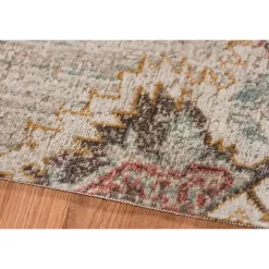 Kirklands Home Area Rugs|Beige Vintage Medallion Round Area Rug, 6 ft. Brown