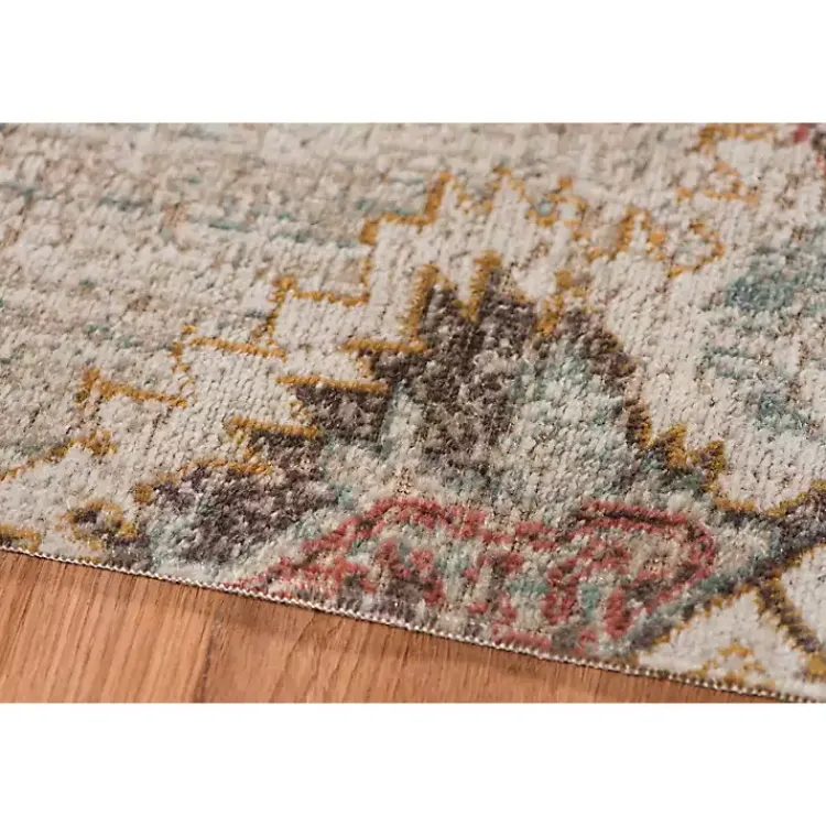 Kirklands Home Area Rugs|Beige Vintage Medallion Round Area Rug, 6 ft. Brown