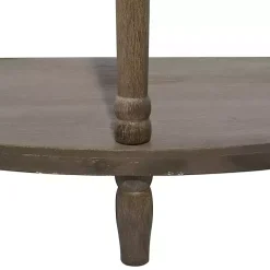 Kirklands Home Console Tables|Beige Wood and Metal Half Moon Console Table Tan
