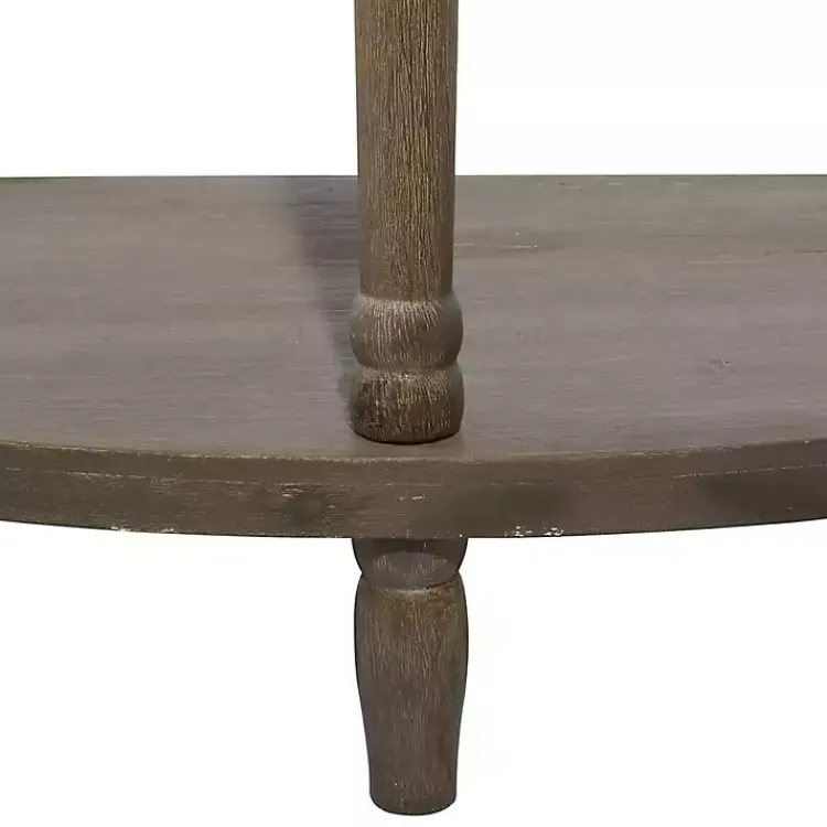 Kirklands Home Console Tables|Beige Wood and Metal Half Moon Console Table Tan