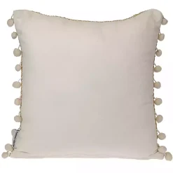 Discount Beige Woven Pom Pom Pillow Pillows
