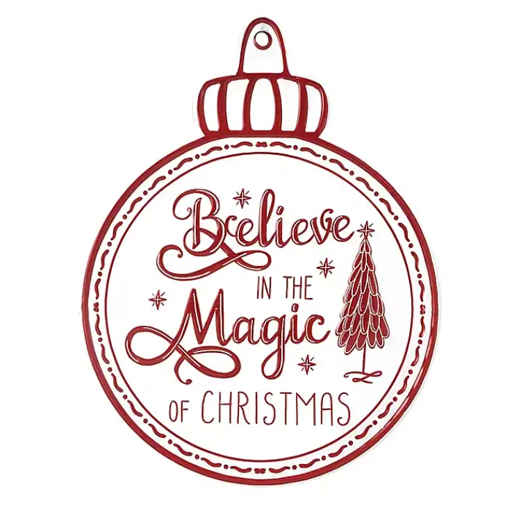 Online Believe in Magic of Christmas Ornament Wall Plaque Christmas Art & Wall Decor