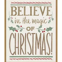 Hot Believe in the Magic Christmas Canvas Wall Plaque Christmas Art & Wall Decor