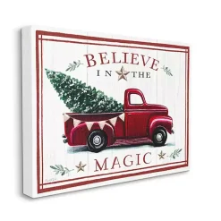Hot Believe in the Magic Truck Canvas Wall Plaque Christmas Art & Wall Decor