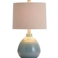 Kirklands Home Table Lamps|Bermuda Blue Ceramic Table Lamp Tan