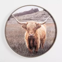 Kirklands Home Canvas Art|Bernie II Round Framed Canvas Art Print