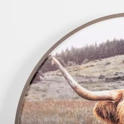 Kirklands Home Canvas Art|Bernie II Round Framed Canvas Art Print