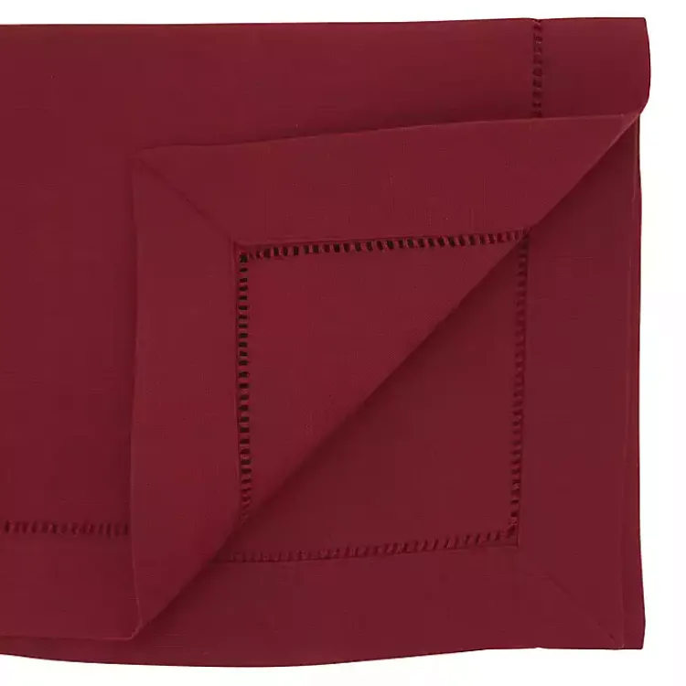 Kirklands Home Table Linens|Berry Hemstitch Border Table Runner Red