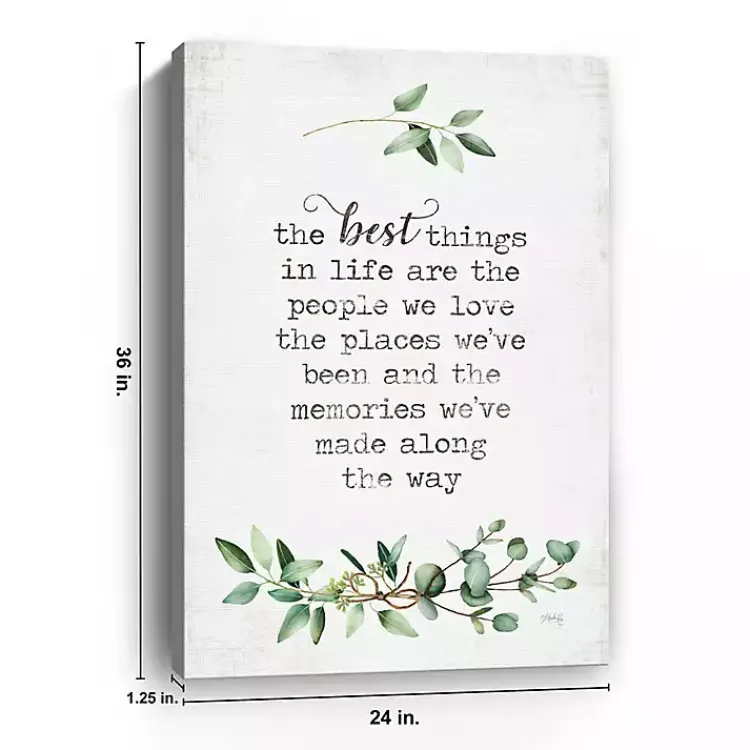 Kirklands Home Wall Quotes & Signs|Best Things in Life Canvas Art Print, 24x36 in.
