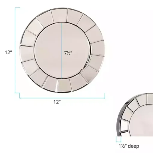 Kirklands Home Decorative Mirrors|Beveled Glass Round Wall Mirror
