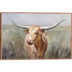Kirklands Home Canvas Art|Big Sky Longhorn Framed Canvas Art Print