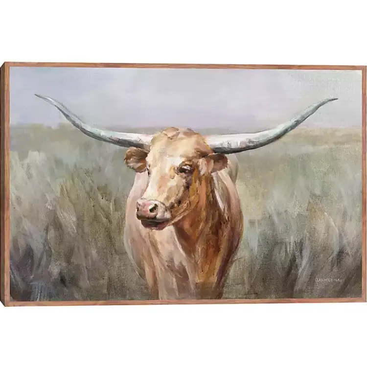 Kirklands Home Canvas Art|Big Sky Longhorn Framed Canvas Art Print