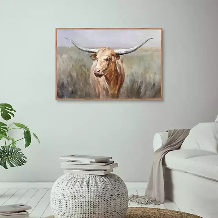 Kirklands Home Canvas Art|Big Sky Longhorn Framed Canvas Art Print