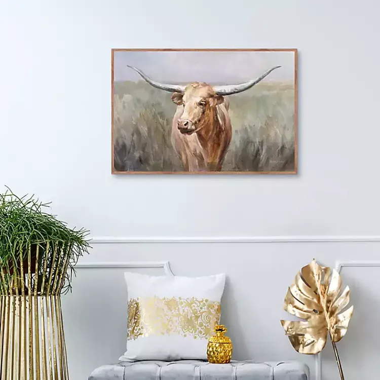 Kirklands Home Canvas Art|Big Sky Longhorn Framed Canvas Art Print