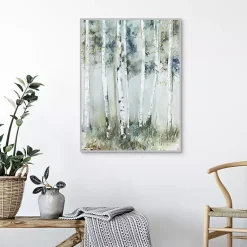 Kirklands Home Canvas Art|Birch Blue Forest Framed Canvas Art Print