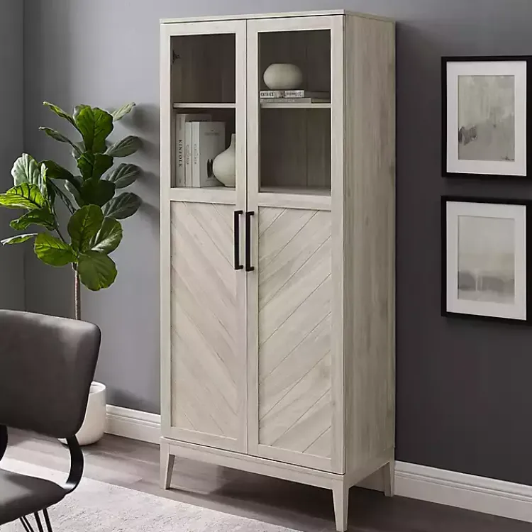 Kirklands Home Cabinets & Sideboards|Birch Chevron Wooden Storage Cabinet Tan