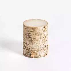 Sale Birch Tree Bark Pillar Candle, 3x4 Candles