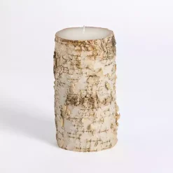 Sale Birch Tree Bark Pillar Candle, 4x10 in. Candles