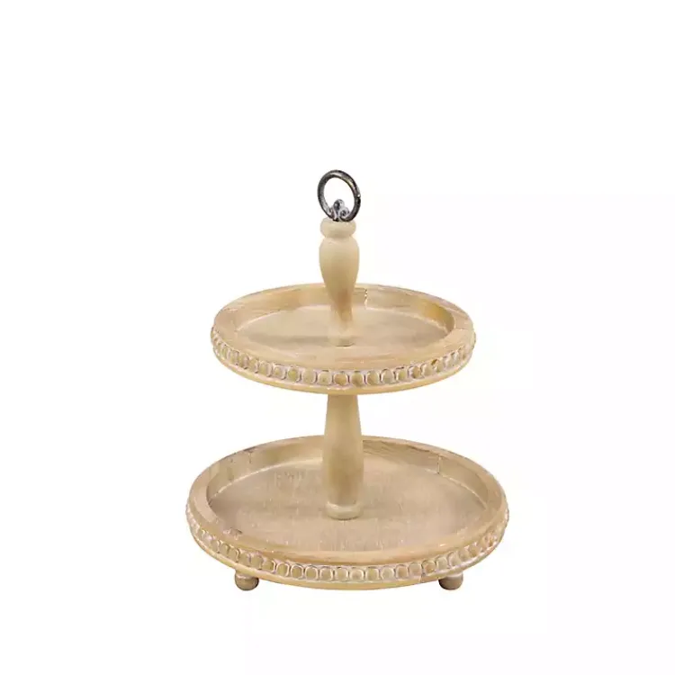 Kirklands Home Serving & Entertaining|Birch Wood Tiered Tray Brown