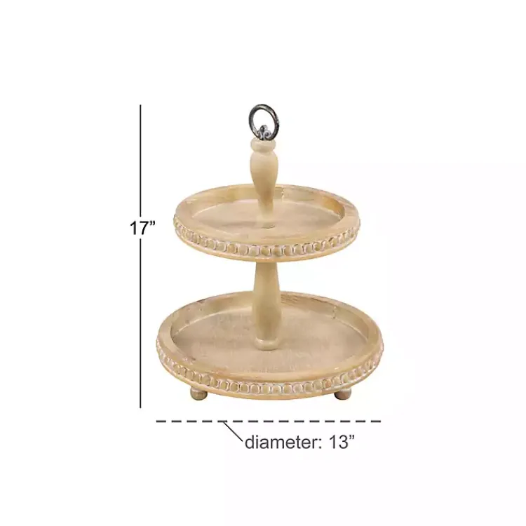 Kirklands Home Serving & Entertaining|Birch Wood Tiered Tray Brown