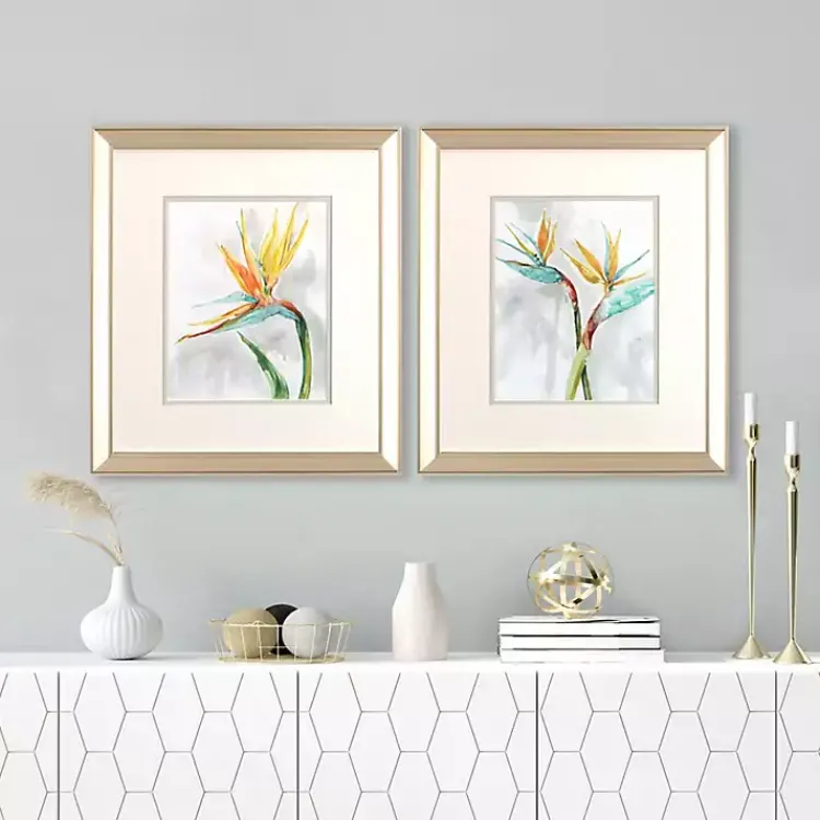 Kirklands Home Framed Art|Bird of Paradise Framed Art Prints, Set of 2