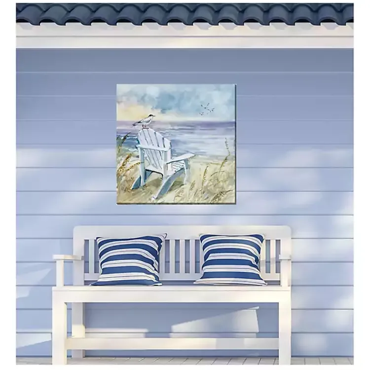 Kirklands Home Outdoor Wall Decor|Bird's Eye View II Outdoor Canvas Art Print Blue