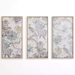 Kirklands Home Canvas Art|Birds on Branches Framed Canvas Prints, Set of 3