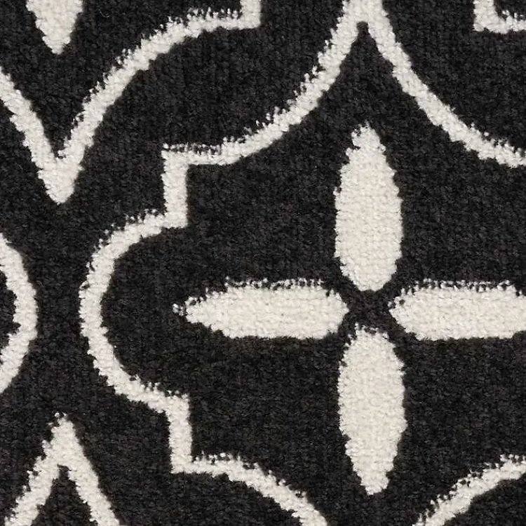 Kirklands Home Area Rugs|Black & Ivory Quatrefoil Indoor/Outdoor Rug, 8x10