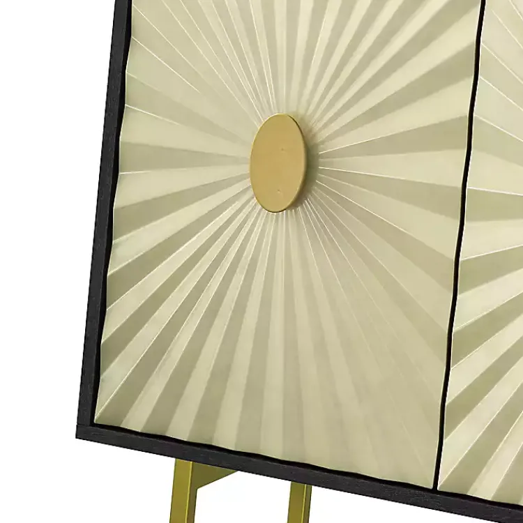 Kirklands Home Cabinets & Sideboards|Black & Ivory Sunburst 4-Door Sideboard