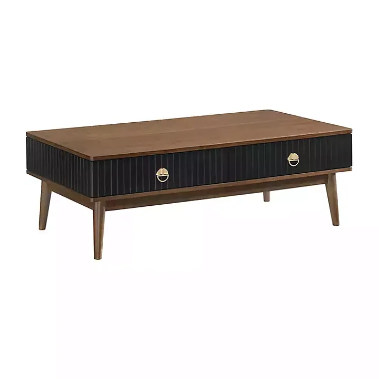 Kirklands Home Coffee Tables|& Walnut Soft-Close Wood Coffee Table Black
