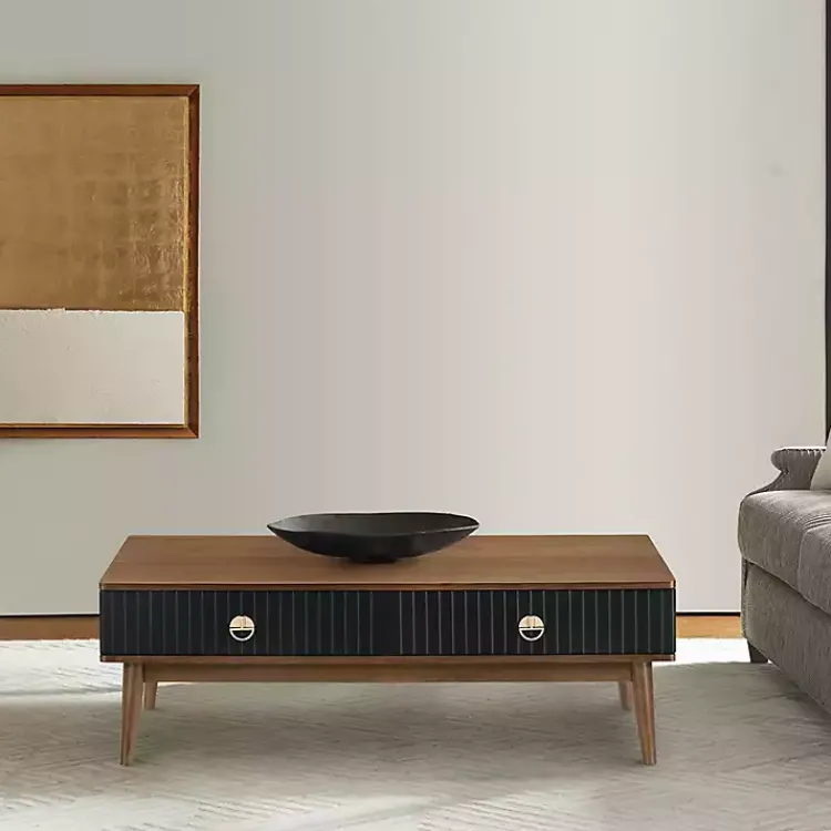 Kirklands Home Coffee Tables|& Walnut Soft-Close Wood Coffee Table Black