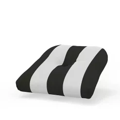 Kirklands Home Outdoor Cushions & Pillows|Black & White Awning Stripe Outdoor Chair Cushion