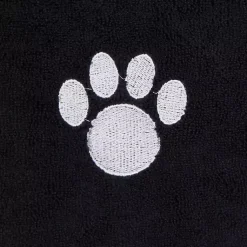 Kirklands Home Pet Dishes & Canisters|Black & White Embroidered Paw Pet Towels, Set of 3