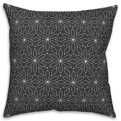 Kirklands Home Outdoor Cushions & Pillows|& White Floral Indoor/Outdoor Pillow Black