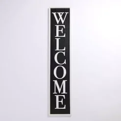 Kirklands Home Garden Decor|Black & White Framed Welcome Porch Board