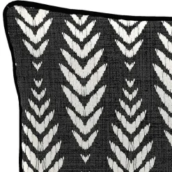 Kirklands Home Outdoor Cushions & Pillows|Black & White Geometric Leaves Outdoor Pillow
