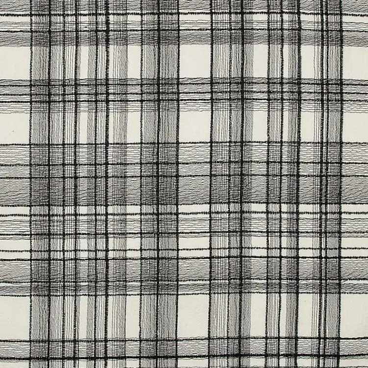 New Black & White Handwoven Plaid Throw Pillow Pillows