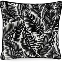 Kirklands Home Outdoor Cushions & Pillows|Black & White My Happy Place Outdoor Pillow