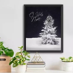 Sale Black & White O Holy Night Framed Canvas Art Print Christmas Art & Wall Decor