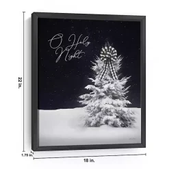 Sale Black & White O Holy Night Framed Canvas Art Print Christmas Art & Wall Decor
